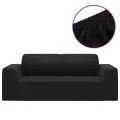 Housse extensible de canapé 2 places Noir Jersey de polyester