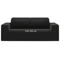 Housse extensible de canapé 2 places Noir Jersey de polyester