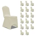 Housses élastiques de chaise Crème 18 pcs