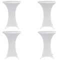 Housses élastiques de table Ø 70 cm Blanc 4 pcs