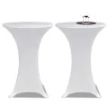 Housses élastiques de table Ø 70 cm Blanc 4 pcs