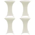 Housses élastiques de table Ø 60 cm Crème 4 pcs