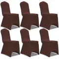 Housse de chaise extensible 6 pcs marron