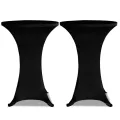 Housse de table Ø 70 cm Noir extensible 2 pcs
