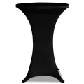 Housse de table Ø 70 cm Noir extensible 2 pcs