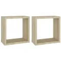 Étagères cube murales 2 pcs chêne sonoma 30x15x30 cm