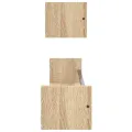 Étagères murales avec barres 2 pcs chêne sonoma 80x16x14 cm