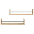 Étagères murales avec barres 2 pcs chêne sonoma 60x16x14 cm