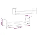 Étagères murales avec barres 2 pcs chêne sonoma 60x16x14 cm