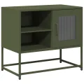 Meuble TV vert olive 68x39x60,5 cm acier