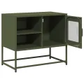 Meuble TV vert olive 68x39x60,5 cm acier