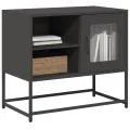 Meuble TV noir 68x39x60,5 cm acier