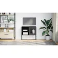 Meuble TV noir 68x39x60,5 cm acier