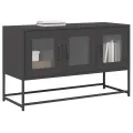 Meuble TV noir 100,5x39x60,5 cm acier laminé à froid