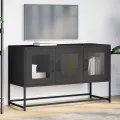 Meuble TV noir 100,5x39x60,5 cm acier laminé à froid