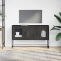 Meuble TV noir 100,5x39x60,5 cm acier laminé à froid