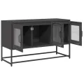 Meuble TV noir 100,5x39x60,5 cm acier laminé à froid