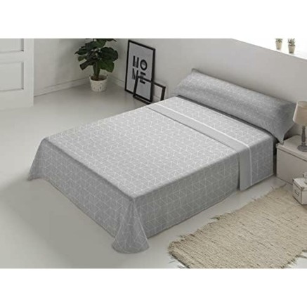 Jeu de draps D'Or ANKARA Gris Lit 1 persone Franela 2