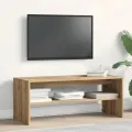 Meuble TV chêne artisanal 100x40x40 cm bois d'ingénierie