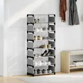 Étagère à chaussures 8 niveaux gris 54x28x124cm tissu non-tissé