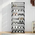 Étagère à chaussures 8 niveaux gris 54x28x124cm tissu non-tissé