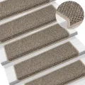 Tapis d'escalier autocollants 30 pcs 65x21x4 cm beige foncé