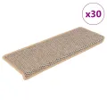 Tapis d'escalier autocollants 30 pcs 65x21x4 cm beige clair