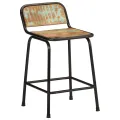 Tabourets de bar lot de 2 46x35,5x70cm bois massif récupération