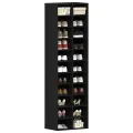 Armoire à chaussures chêne noir 54x34x183 cm bois d'ingénierie