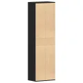 Armoire à chaussures chêne noir 54x34x183 cm bois d'ingénierie