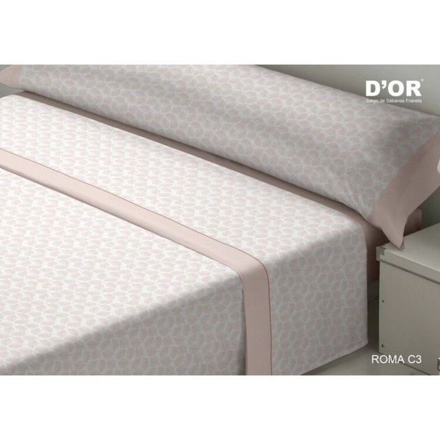 Set beddengoed D'Or ROMA Roze Bed van 105 Franela