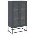 Buffet haut anthracite 68x39x123 cm acier