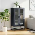 Buffet haut anthracite 68x39x123 cm acier