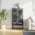 Buffet haut anthracite 68x39x123 cm acier