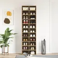 Meuble à chaussures chêne artisanal 54x34x183cm bois ingénierie