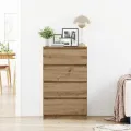 Buffet chêne artisanal 60x35x98,5 cm bois d'ingénierie