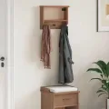 Porte-manteau mural SANDNES 45x12x35 cm bois massif pin