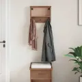 Porte-manteau mural SANDNES 45x12x35 cm bois massif pin