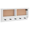 Porte-manteau mural SANDNES blanc 87x12x35 cm bois massif pin