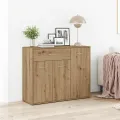Buffet chêne artisanal 88x30x70 cm bois d'ingénierie