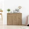 Buffet chêne artisanal 88x30x70 cm bois d'ingénierie