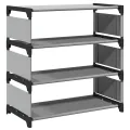 Étagère à chaussures 4 niveaux gris 54x28x55 cm tissu non-tissé