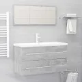 Ensemble de meubles de salle de bain 2 pcs Gris béton Aggloméré