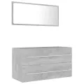 Ensemble de meubles de salle de bain 2 pcs Gris béton Aggloméré