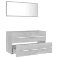 Ensemble de meubles de salle de bain 2 pcs Gris béton Aggloméré