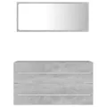 Ensemble de meubles de salle de bain 2 pcs Gris béton Aggloméré