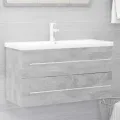 Ensemble de meubles de salle de bain 2 pcs Gris béton Aggloméré