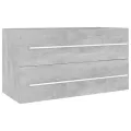 Ensemble de meubles de salle de bain 2 pcs Gris béton Aggloméré