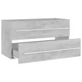 Ensemble de meubles de salle de bain 2 pcs Gris béton Aggloméré