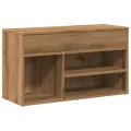 Banc à chaussures chêne artisanal 80x30x45 cm bois d'ingénierie